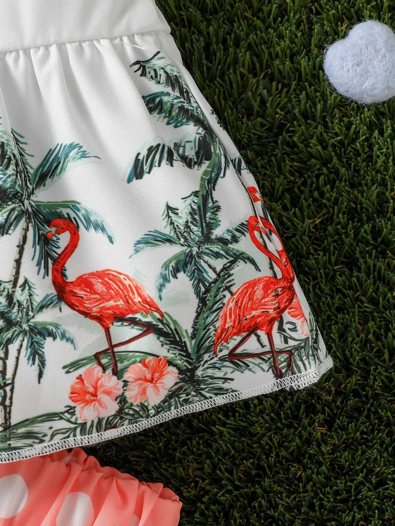 Baby Girl Summer 2 T-shirt Printing Factory and Shorts Polka Dot Japanese and Korean Daily Set W250218