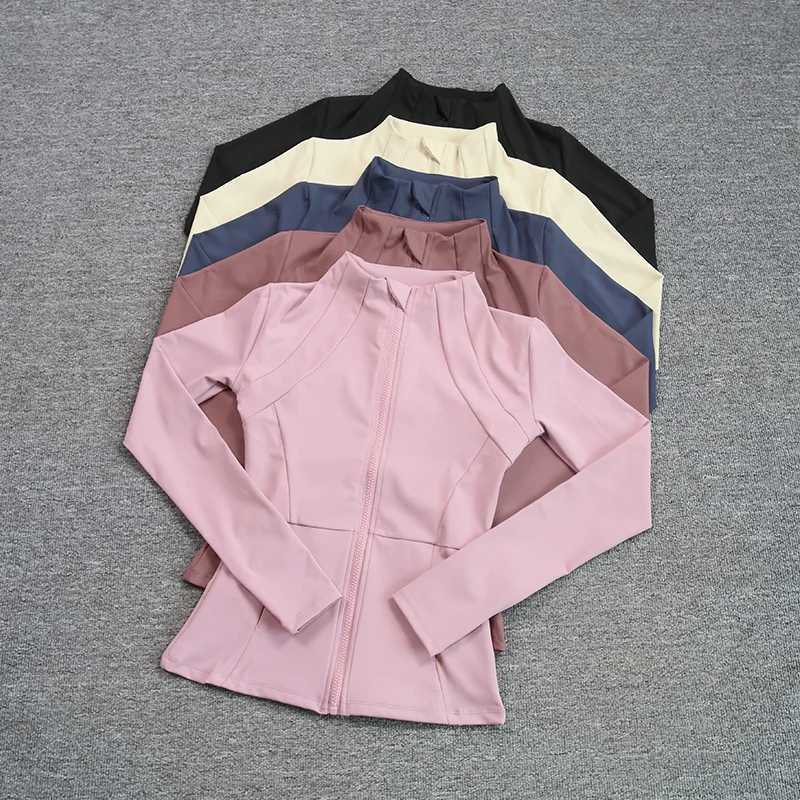 Active Shirts Tees Quick-drying Breathable Sports Jackets Womens Zipper Top Outdoor Exercise Running Long Sleeve H25218