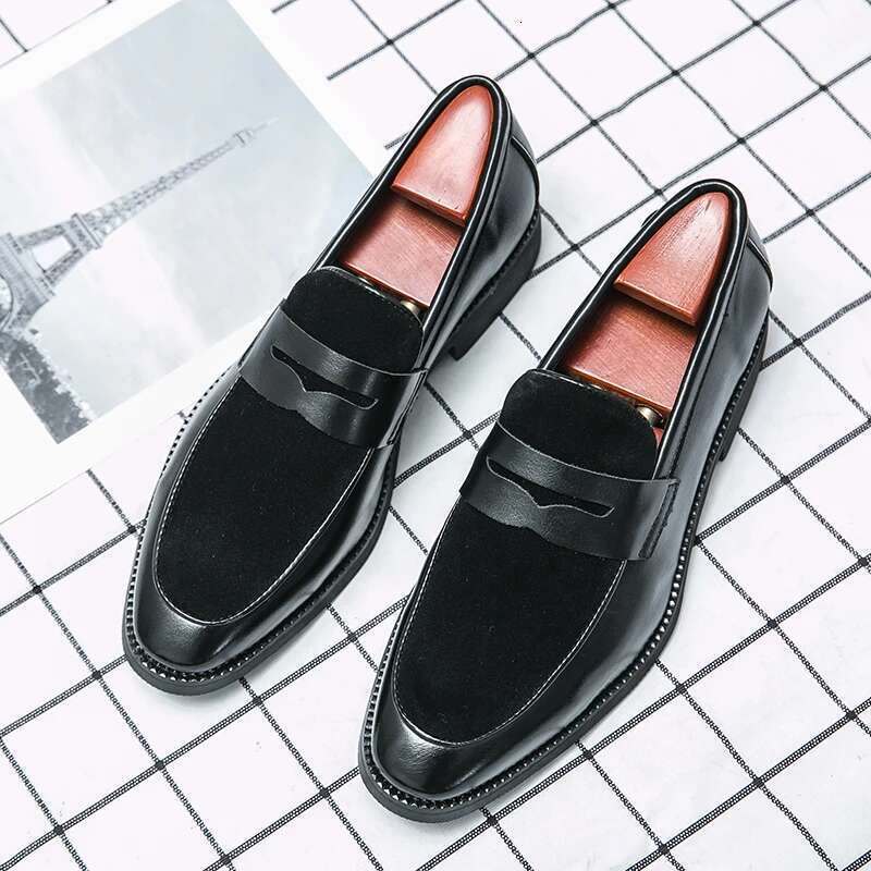 Italian Moccasins Suede Oxford Men Loafers Classic Original Derbies Pointed Toe Dress Leather Slip-On Wedding Shoes