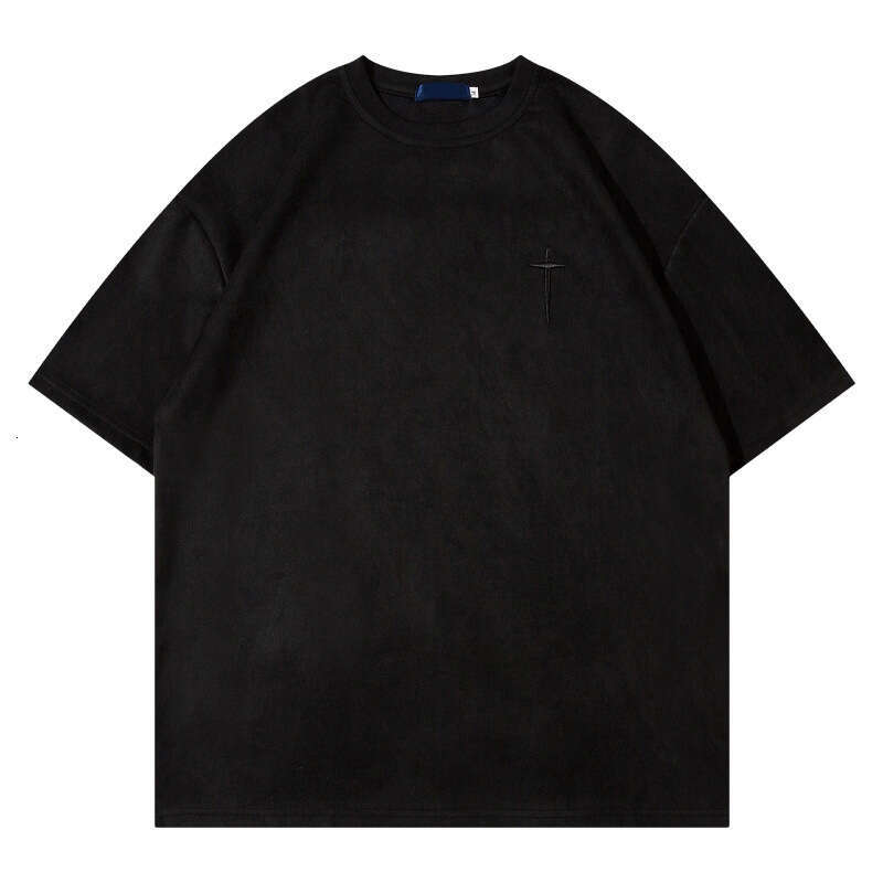 YPRS American high street basic style suede solid color short sleeved T-shirt men's and women's summer loose top