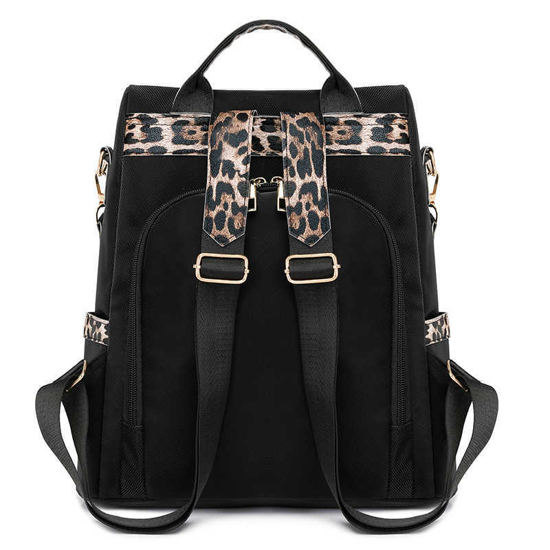 High Beauty Shoulder Bag for Women New Travel Fashion Leopard PU Bag Large Capacity Backpack
