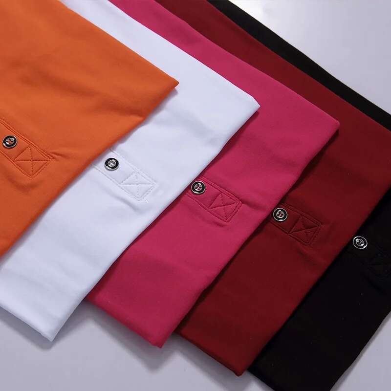 Summer New Fashion Designer T Shirt Casual V-neck Short Sleeved Women's T-shirts Button Down Shirt Slim Fit Solid Color Cotton Tops Tshirt