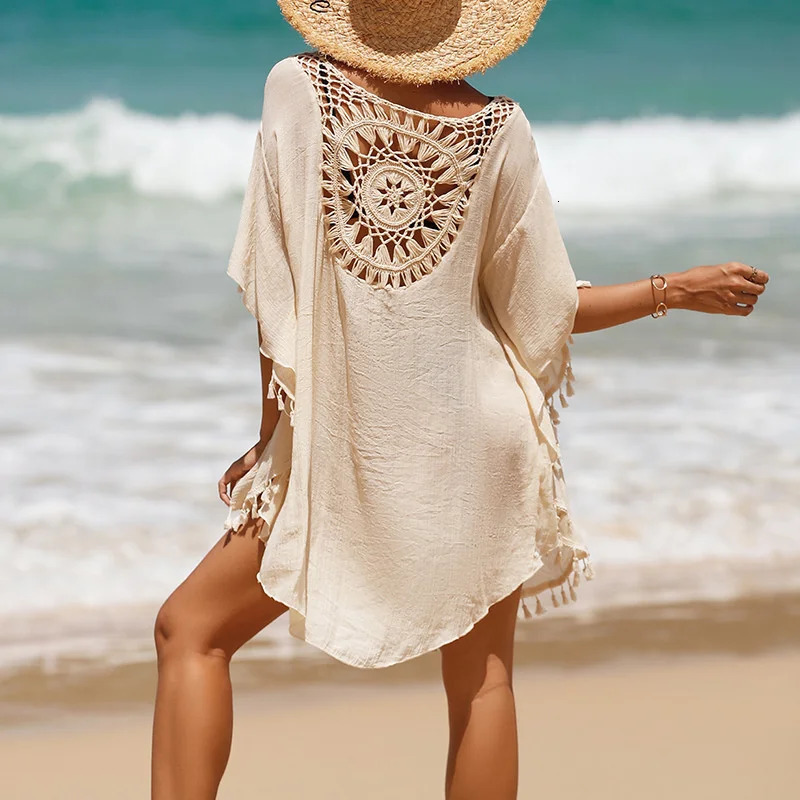 CROCHET BIKINIWomens Sexy Swimsuit Cover Up Dress Summer Bathing Suit Beachwear Shirt Coverups for Women 250212