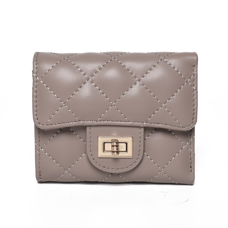 Xiaoxiangfeng women's short coin purse, simple diamond grid large capacity sheepskin wallet, real pickup bag #swissmilitary