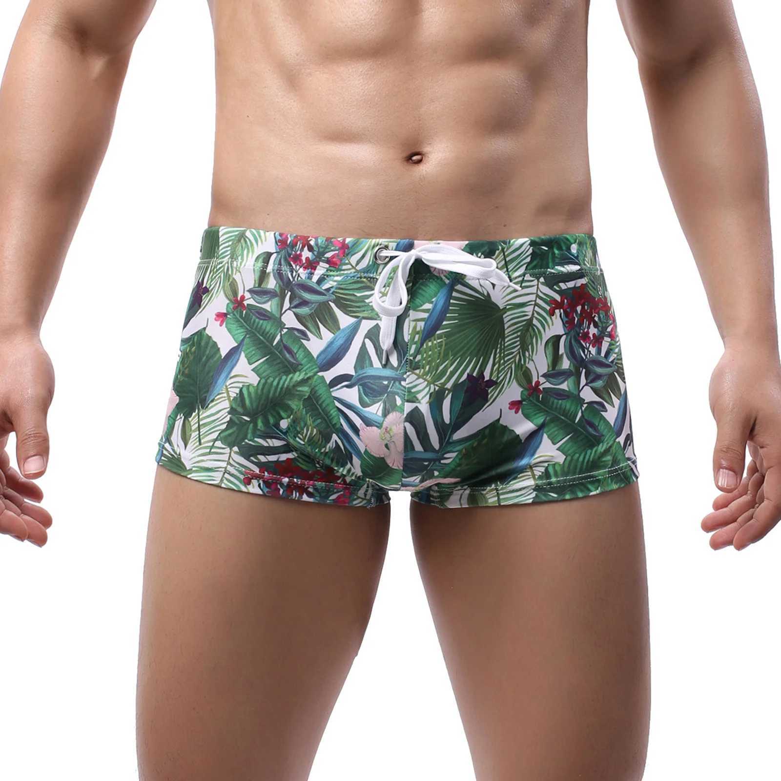 New Arrival Swim Boxer Shorts Beachwear Men Swimwear Sexy Swimming Trunks Swimsuit Quick Dry Bathing Suit Elastic hombre Z260314