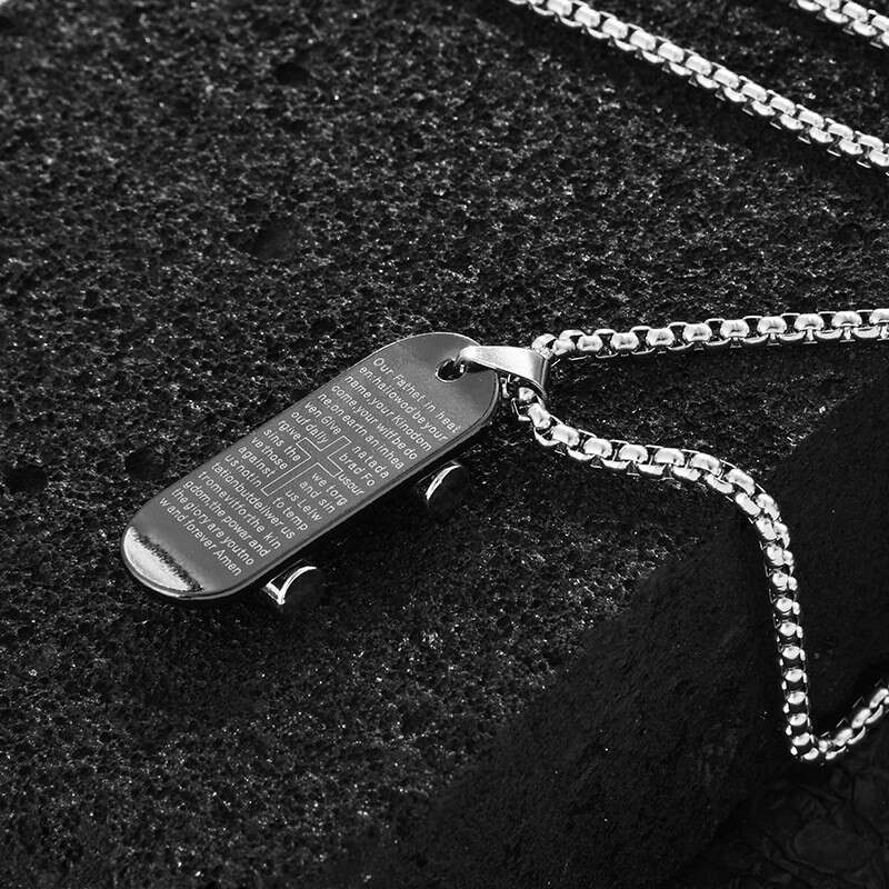 Titanium steel plain scooter necklace personality student couple pendant hip-hop male trendy punk sweater chain