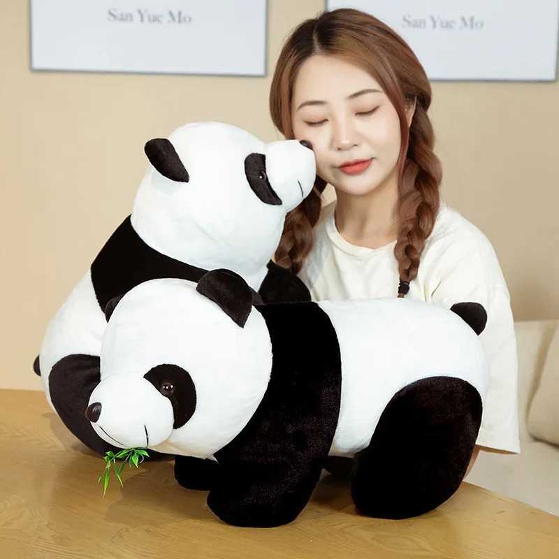 20cm Kaii Plush Panda Toys Lovely Pillow Panda with Bamboo Leaves Stuffed Soft Animal Bear Nice Birthday Gift for ChildrenXJ250218