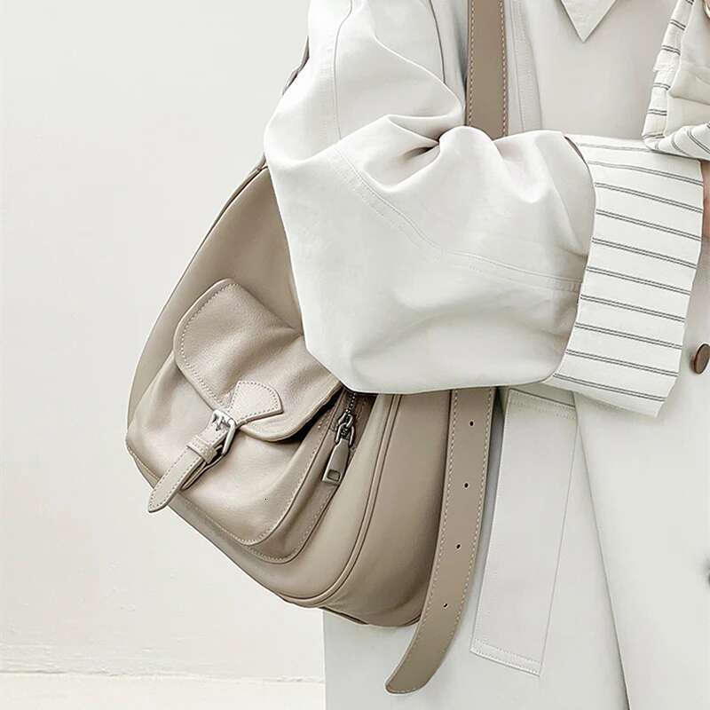 Hifashion 100% Genuine Leather Soft Half Moon Shoulder Bags For Women 2025 Trend Designer Crossbody Purses Hobo Ladies Handbags