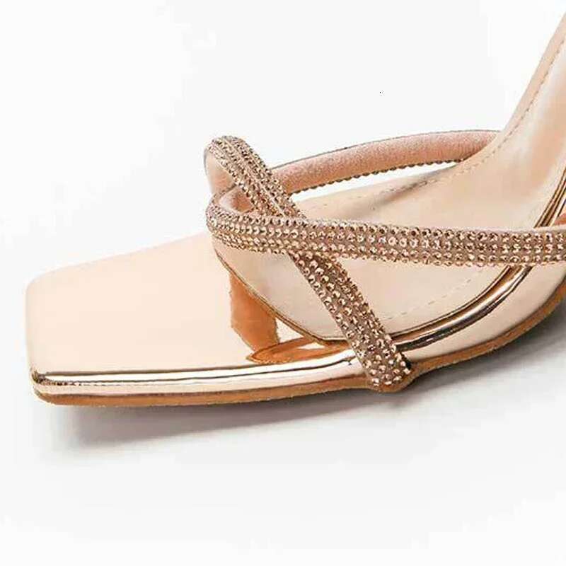 Sexy Woman Rhies Gladiator Sier High Heels Ankle Strap Strappy Sandals Women Stiletto Party Bridal Shoe