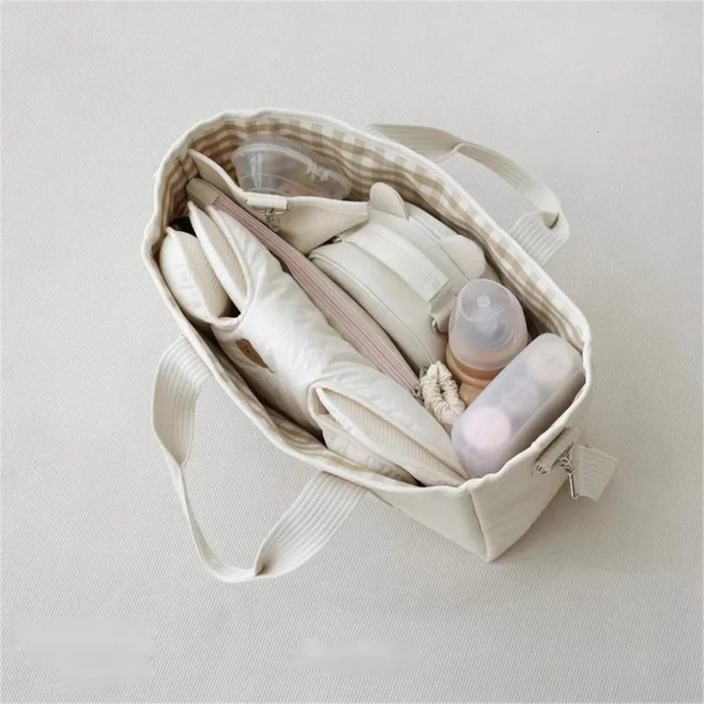 Canvas Baby Diaper Bag High-capacity Multifunctional Mommy Maternity Packs Heat Preservation Baby Stuff Nappy Bags 250218