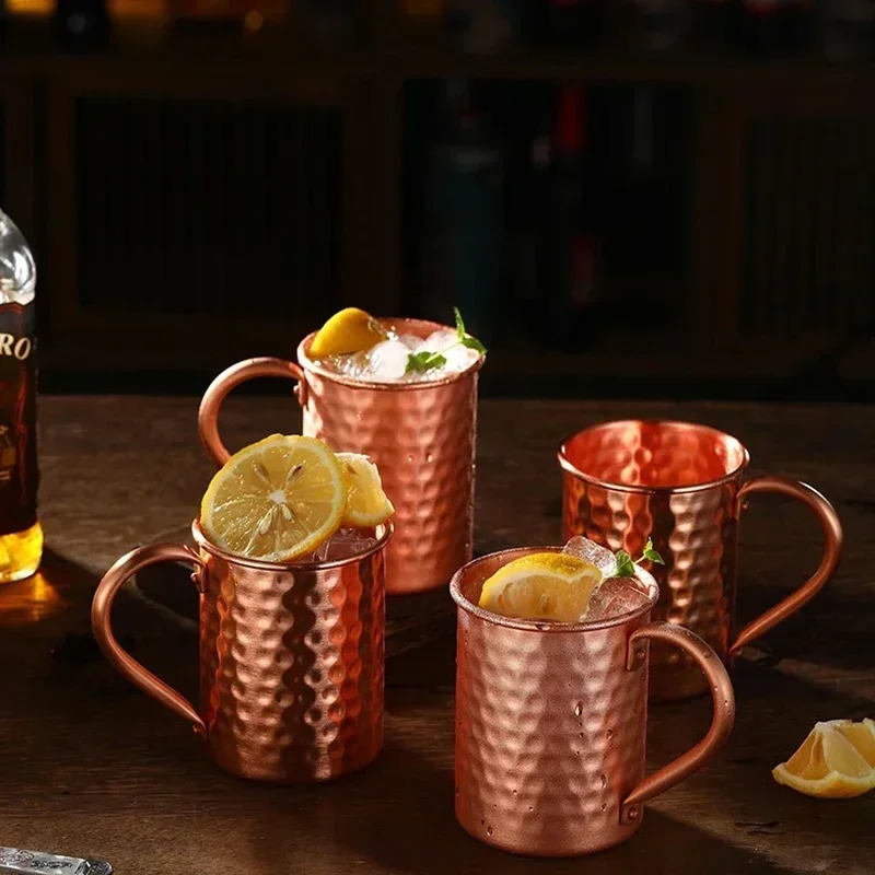 100 Copper Moscow Mule Mug 123PCS Durable Coppery Beer Mugs Coffee Milk Cup Pure Bar tiki Drinkware 250118p