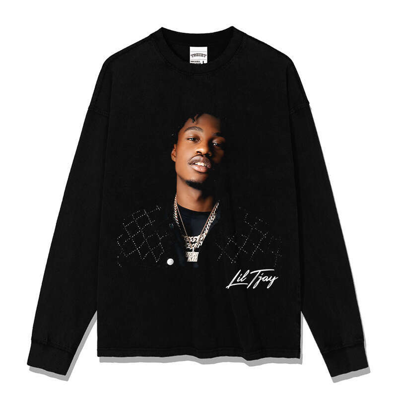 American hip-hop Tjay Lil Jay printed short sleeved T-shirt vintage loose