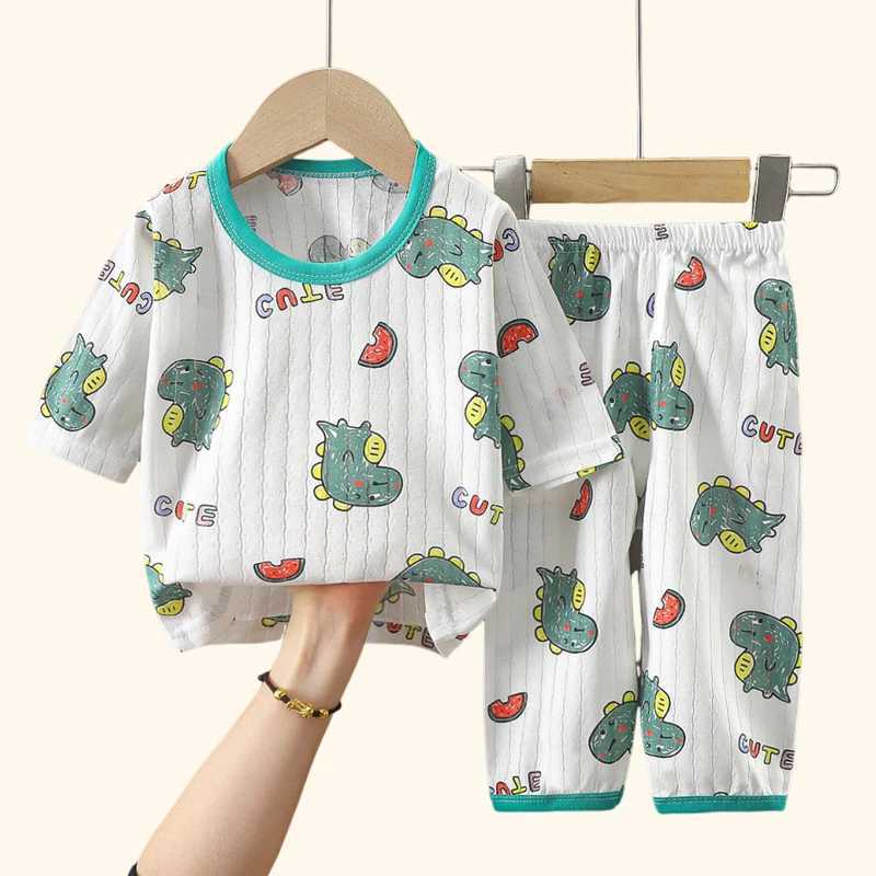 Kids Clothes Three Quarter Sleeve Home Cotton Sleepwear Childrens Clothing Boy Girl Autumn Winter Tops Pants SuitsChildrenSets W250218