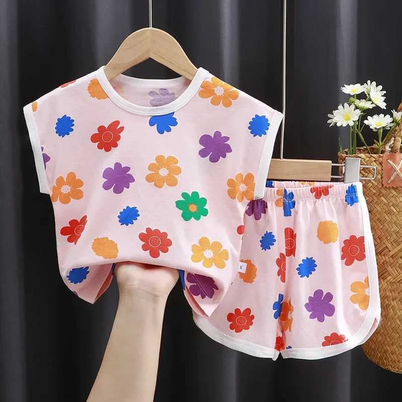 New Summer Children Short Sleeved Suit Boys Shorts Clothes Girls T-shirt Set children Clothing Set kids clothes W250218