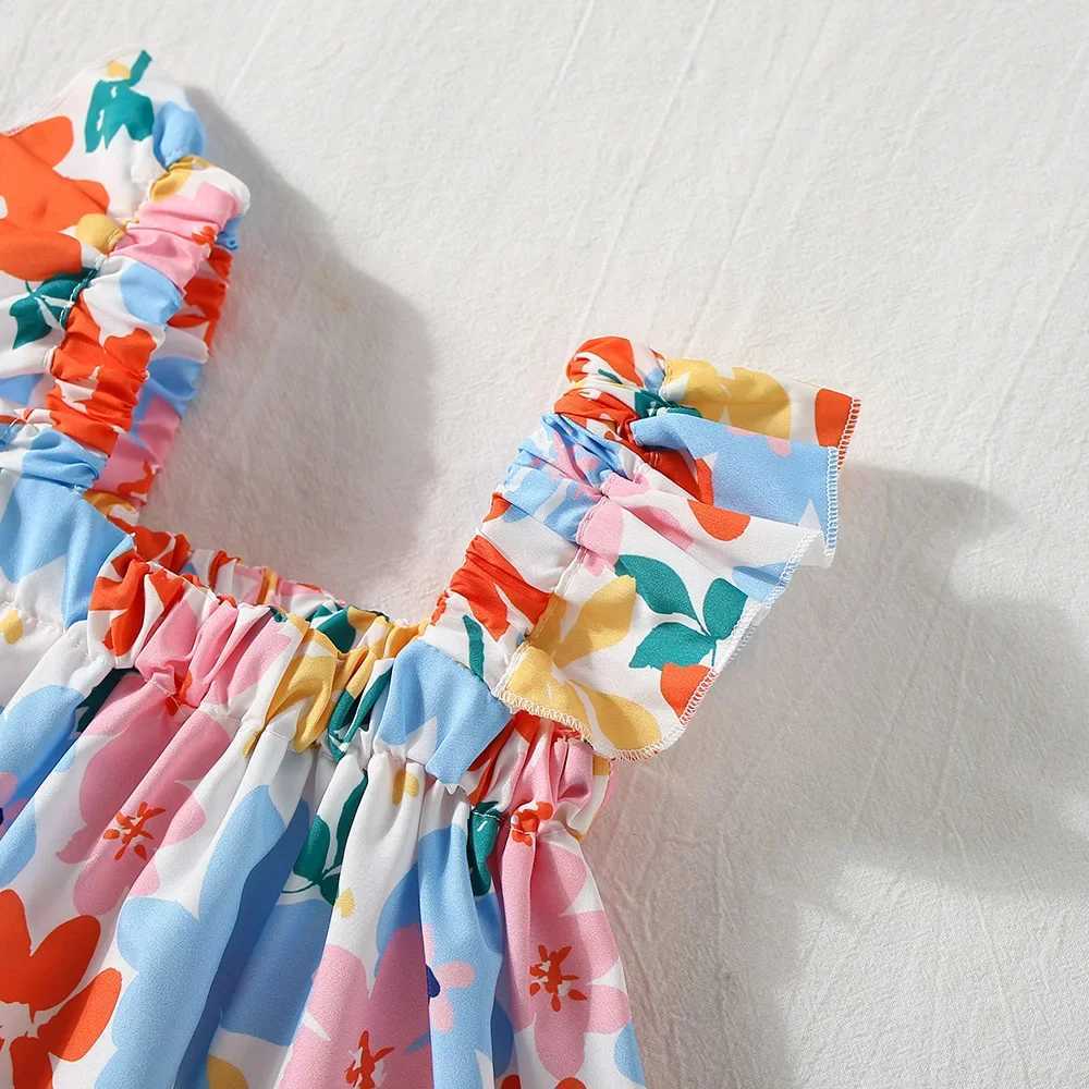 Summer new colorful floral baby girl set countryside sled baby two-piece set childrens sleeveless clothing W250218