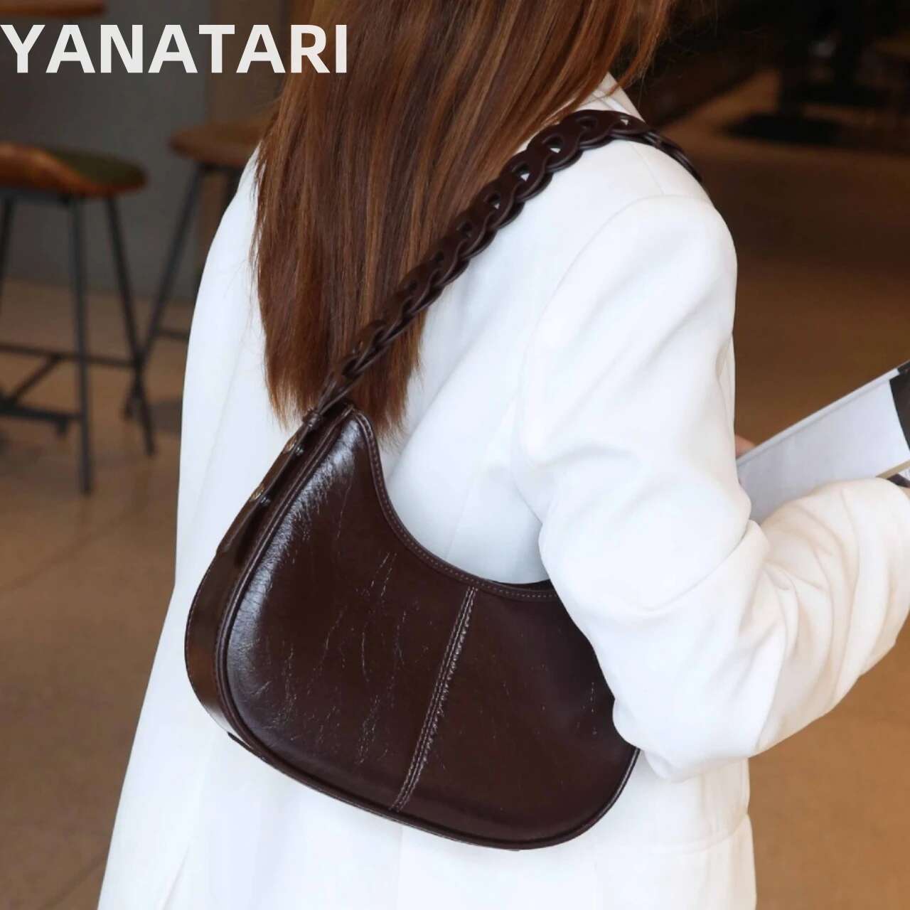 Genuine Leather Moon Women New Vintage Messenger High Quality Simple Handbag Lady Shoulder Bag Bag Female