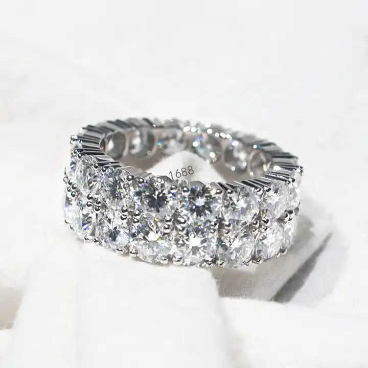 High Quality Custom 10K Solid Gold Diamond Ring Hip Hop Iced Out Moissanite Classic Rings