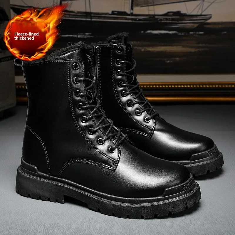 Spring Trend Half Boots for Men Black Men Boots Casual Shoes Men PU Leather Winter Boots Mens Safety Shoes Botas Para Hombrem44XJ250217