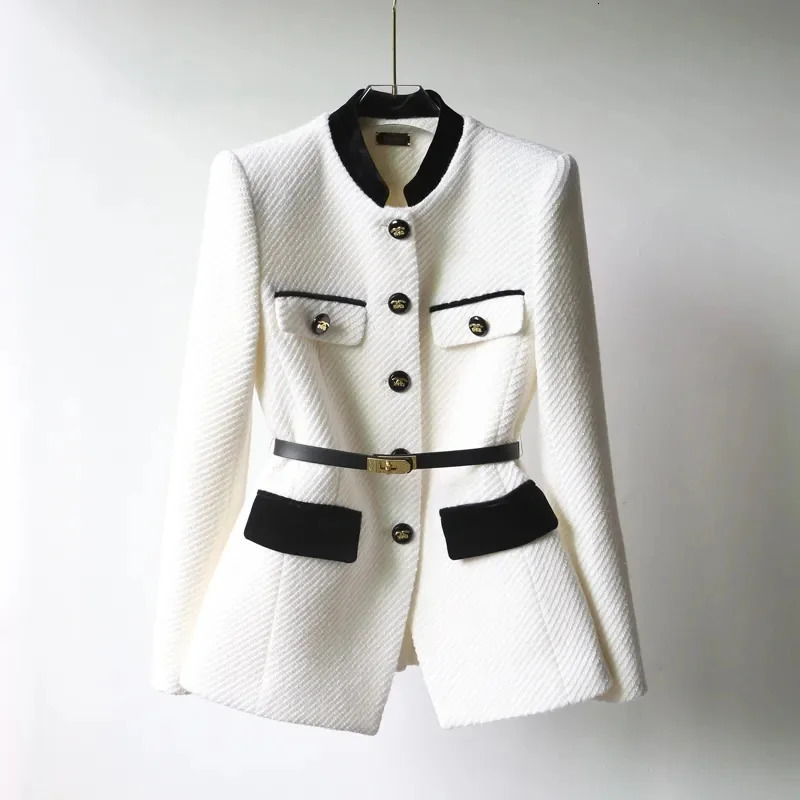 Women Blazer Coat Autumn Long Sleeve Casual Singlebreasted Elegant Office Waist Ladies Suit Tops Female Outerwear 250213
