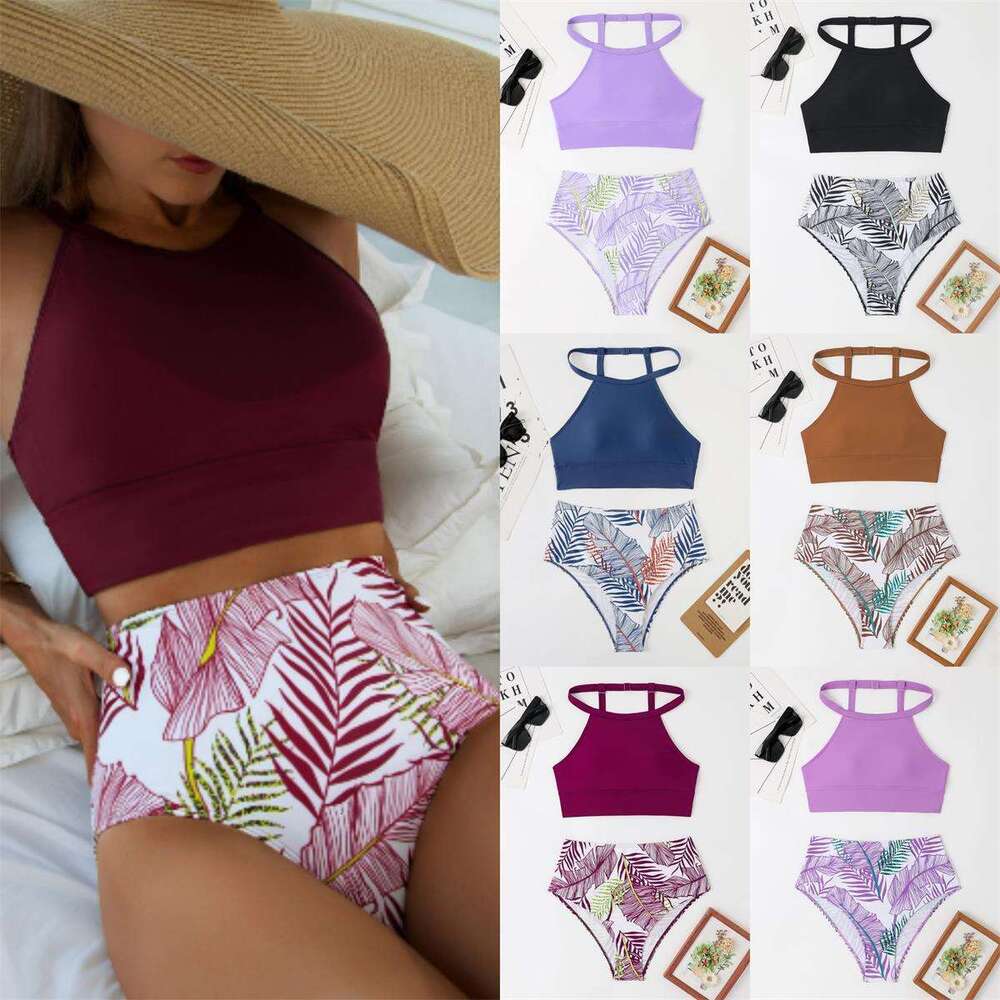 2025 New Sexy Printed High Waist Split Bikini Women's Swimsuit Swimsuit Luxury Swimsuit Designer Swim Swimwear Skimss Designer Swimsuit Women New
