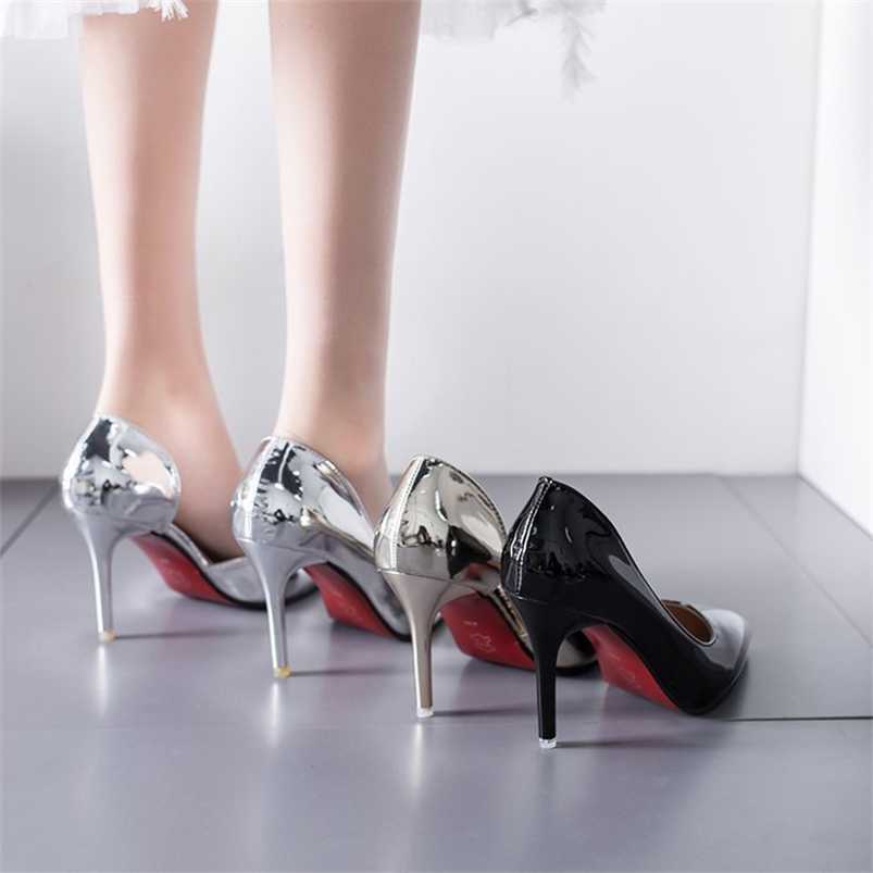 red soles, sandals, slippers, single shoes, formal shoes heels summer item slim heel sexy side empty banquet ladies work