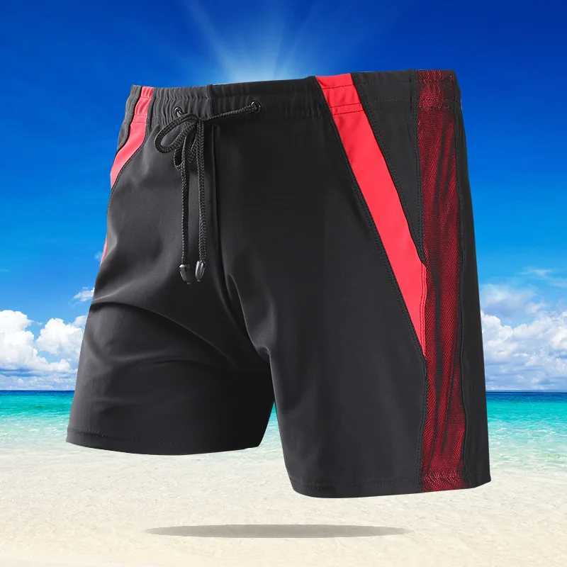Hot Swimwear Men Drying Quickly Breathable Mens Swimsuits Swim Trunks Boxer Briefs Save Swim Suits Male Bathing Shorts M250218