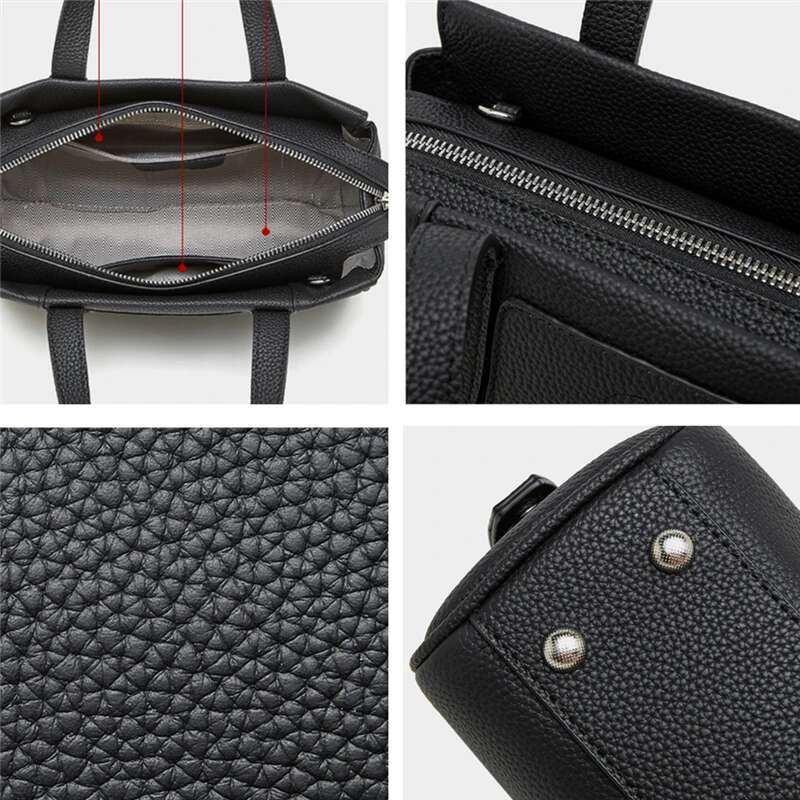 Hifashion Natural Genuine Leather Small Tote Handbags For Women 2024 Designer Top Handle Ladies Shoulder Crossbody Bags