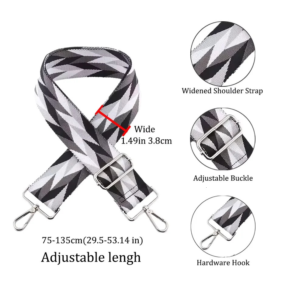 3.8CM Handbag Straps For Crossbody Adjustable Bag Belt For Bag Accessories Handbag Belt Wide Nylon Shoulder Bag Straps 250214