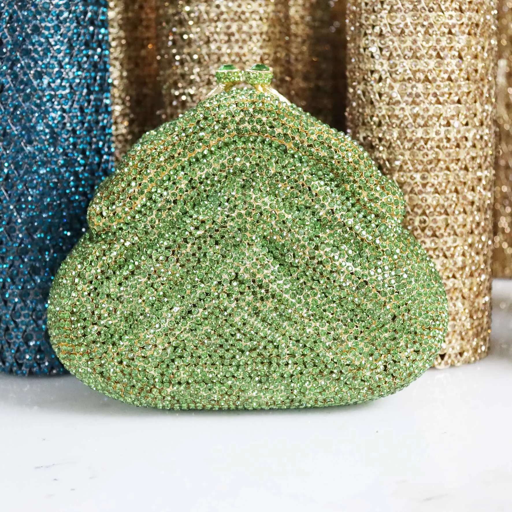 KHNMEET Purple Crystal Clutch for Women Purse Wedding Bridal Gourd Box Evening Bags sm205