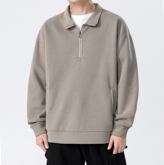 30 Turtleneck Sweatshirt for Men Autumn and Winter Thickened Loose Trendy Solid