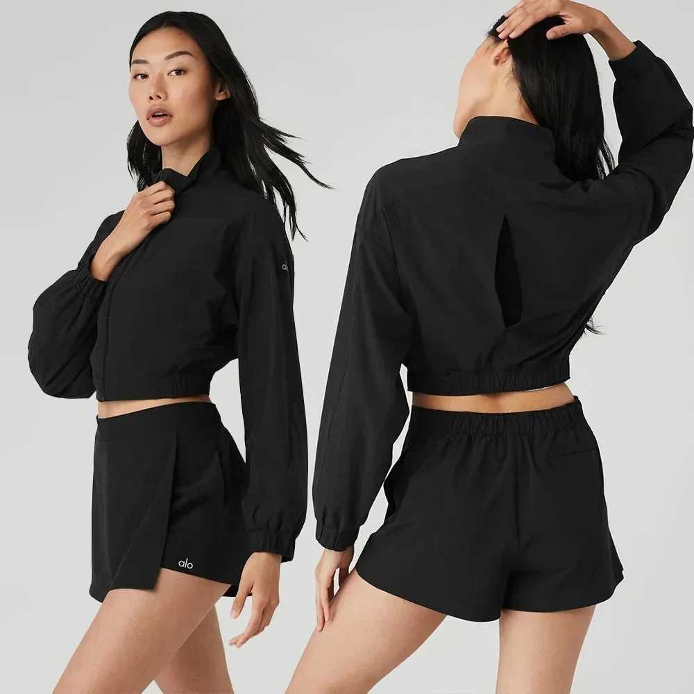 Active Shirts Tees Sports jacket club jacket womens short jacket slim fit and weight loss top long Slyved cardigan H25218