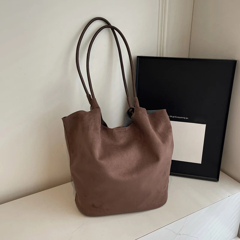 Women Suede Shoulder Bags Travel Fashion Tote Womens Handbags Large Capacity Bag Solid Color Simple Casual Work 250206