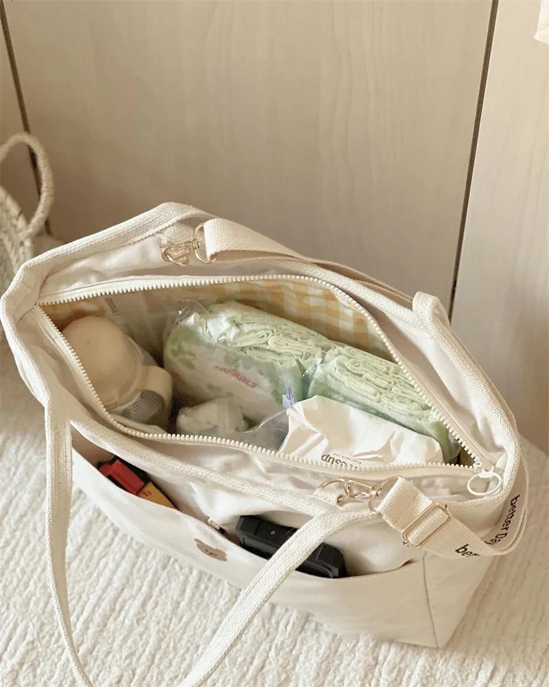 Korean Mommy Bag Multi-functional Handbag Fashion Shoulder Bag Outdoor Lightweight Canvas Mother and Baby Bag 250218