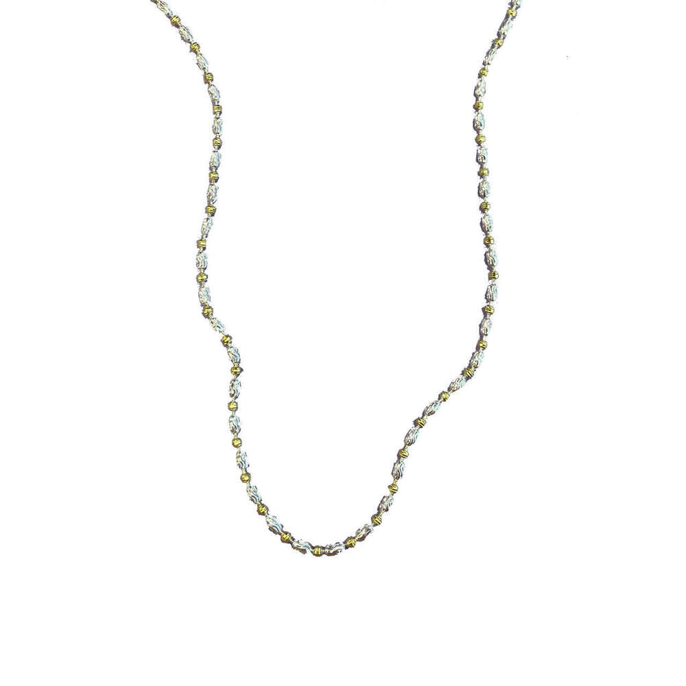 Tiqi Korean version niche S pure sier olive necklace women's collarbone minimalist contrasting car wer bead plain chain