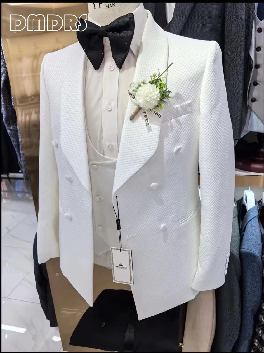 3-Piece Wedding Suit for Men Double Breasted Blazer Vest and Pants Set Groom Tuxedo Man Suits Formal Party Tuxedo 250214