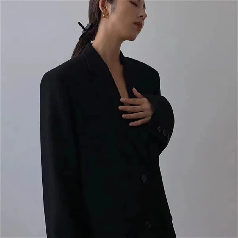 Womens Blazer Coat Spring Autumn Korean Version Retro Style Suit Jacket Temperament Trend Appear Thin Female Top 250213