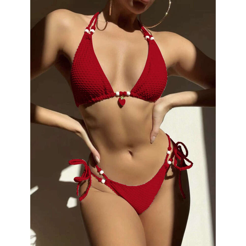 New Sexy Bikini Solid Color Women's Swimsuit Porno Bikini Designer Swimwear Designer Bathing Suits Women Triangle Bikini Holiday One Piece Swimsu