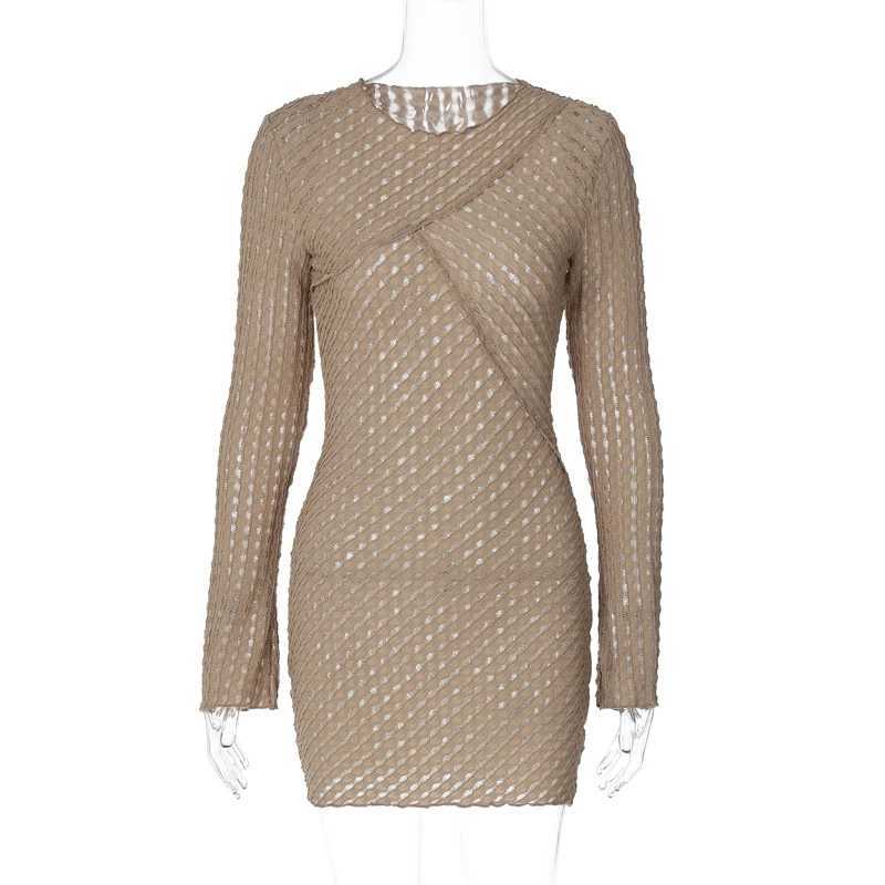 Basic Casual Dresses Lygens O Neck Long Slve Mini WomenS Dresses Y2K Strtwear Wholesale Vacation Party Elegant Ladies Winter Casual Clothing H25217