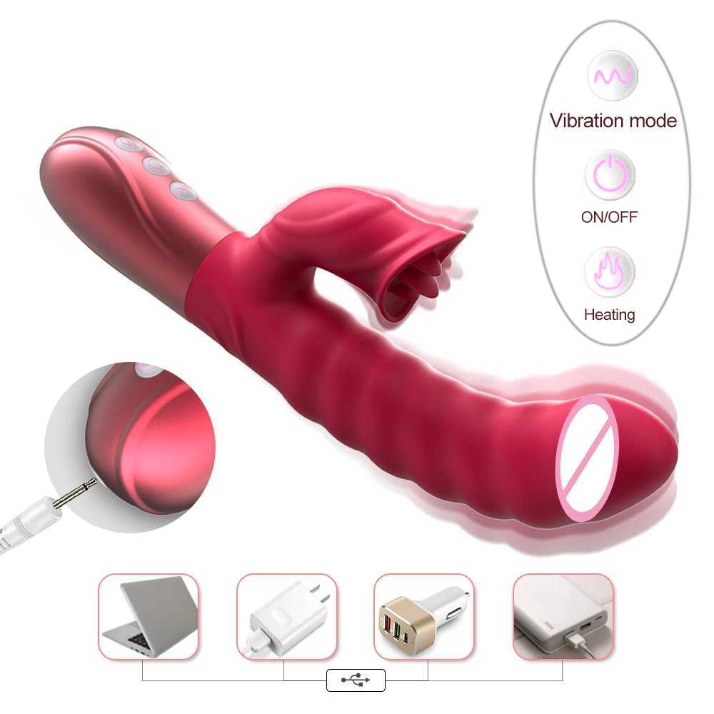 Tongue Licking Vibrator for Women Real Vaginal Clit Stimulator G-Spot Dildo Vibrator Female Masturbation Massager Adult Sex ToysXJ250218