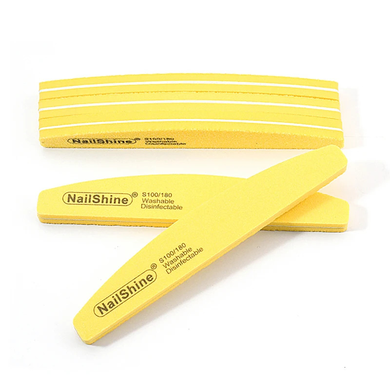 30Pcs/Lot Washable Nail File Professional 100 180 Grit Colorful Sponge Banana Nail Buffer Files Set For Manicure Pedicure Tools 250214