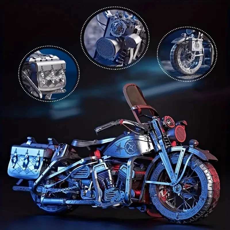motorcycle 3D Metal Puzzle DIY Model Building Kit Adult Toys Birthday GiftT250218