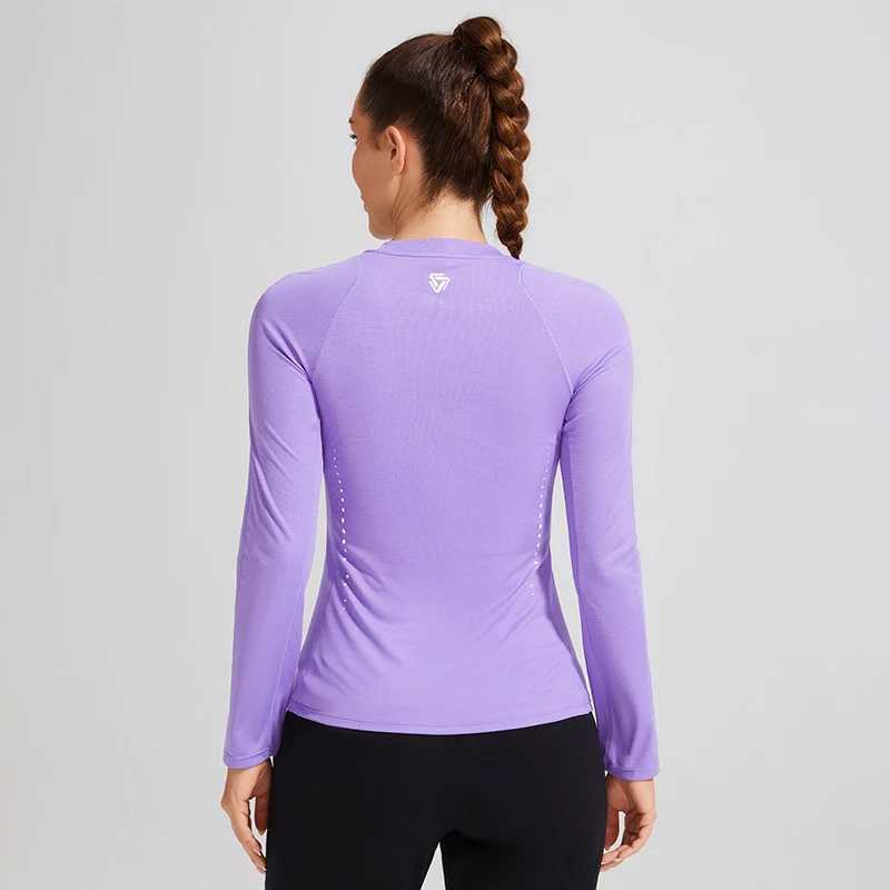 Active Shirts Tees Womens 100% Polyester Long Sleeve Gym Shirts Quick Dry Outdoor Top Stitching Sportswear Running Jogging Sport Tshirt H25218