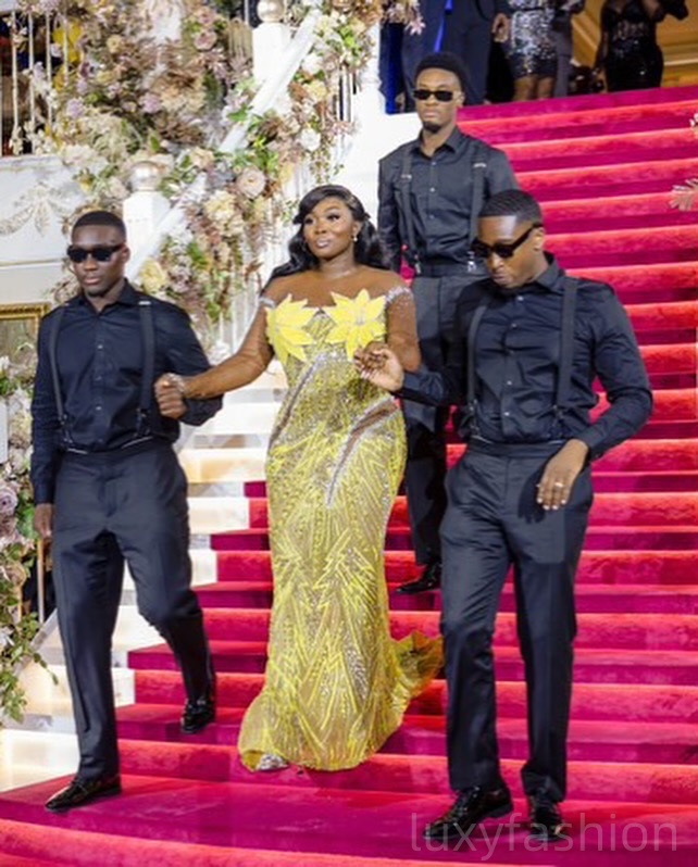 Aso Ebi 2025 Yellow Illusion Mermaid Prom Dresses Beaded Crystals Florals Evening Formal Party Second Reception Birthday Gowns Dress For Special Occas