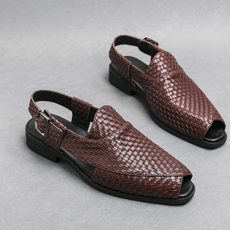 Sandals for Man Fashion Outdoor Roman Genuine Leather Indoor House Platform Male Beach Shoes Casual Men Sandals In Summer 250217
