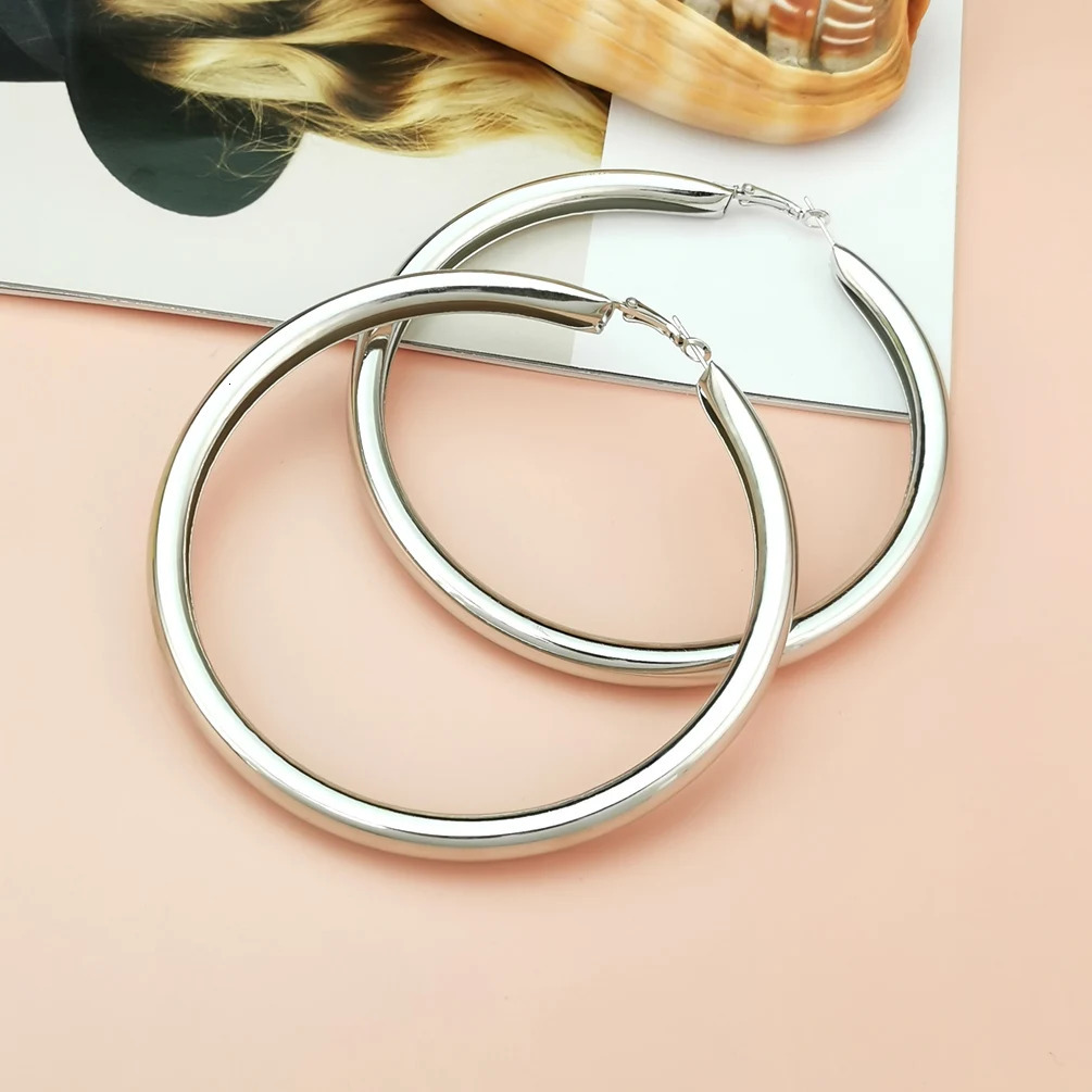 Fashion Oversized Big Hoop Earrings For Women Basketball Brincos Large Thick Round Circle Earrings Hoops Eardrop Punk Jewelry250214
