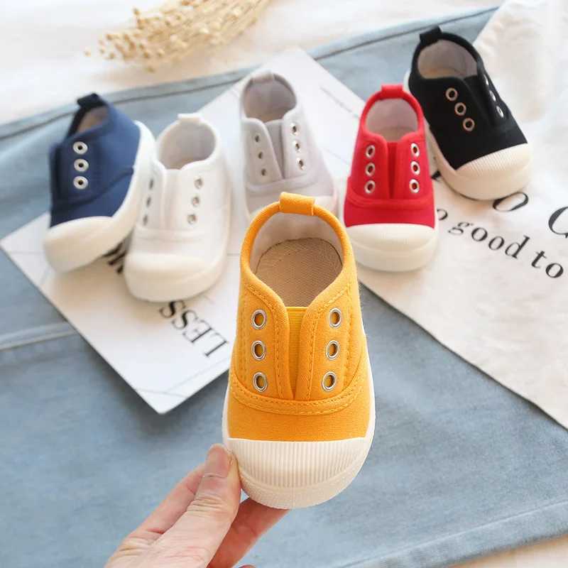 2024 Spring and Summer Childrens Shoes Boys and Girls Candy Colors Childrens Casual Canvas Sports Shoes Soft Childrens Fashion Shoes 21-35 Z250217