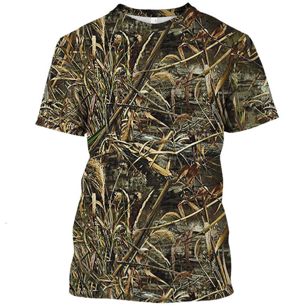 Jungle Camouflage Print Summer Mens O-Neck T-shirt Casual Short Sleeve Oversized T Shirts Fashion Tee Tops Trend Men Clothing 250217
