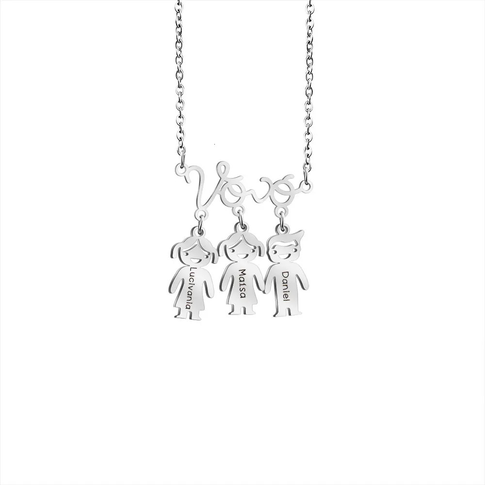 Mothers Day Gift Personalized Vothu Baby Pendant Grandmother Necklace Customized Name Vovo for Lady Female Mother 250210