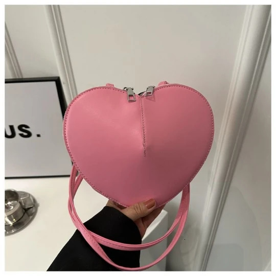 Red Heart Women Bags Trend Elegant Girl Woman Handbag Shoulder PU PVC Lady Crossbody Purses Tote Womens Bag 250217