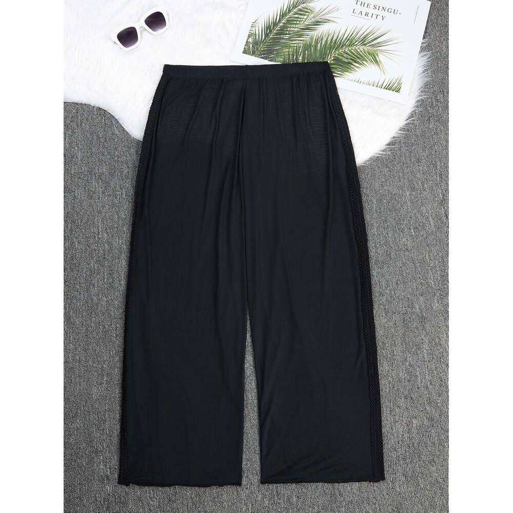 New Fat and Plus Size Sexy Slimming Lightweight Breathable Mesh Black Beach Pants Swimsuit for Women Maillot De Bain Swimwear New Arrival New Product